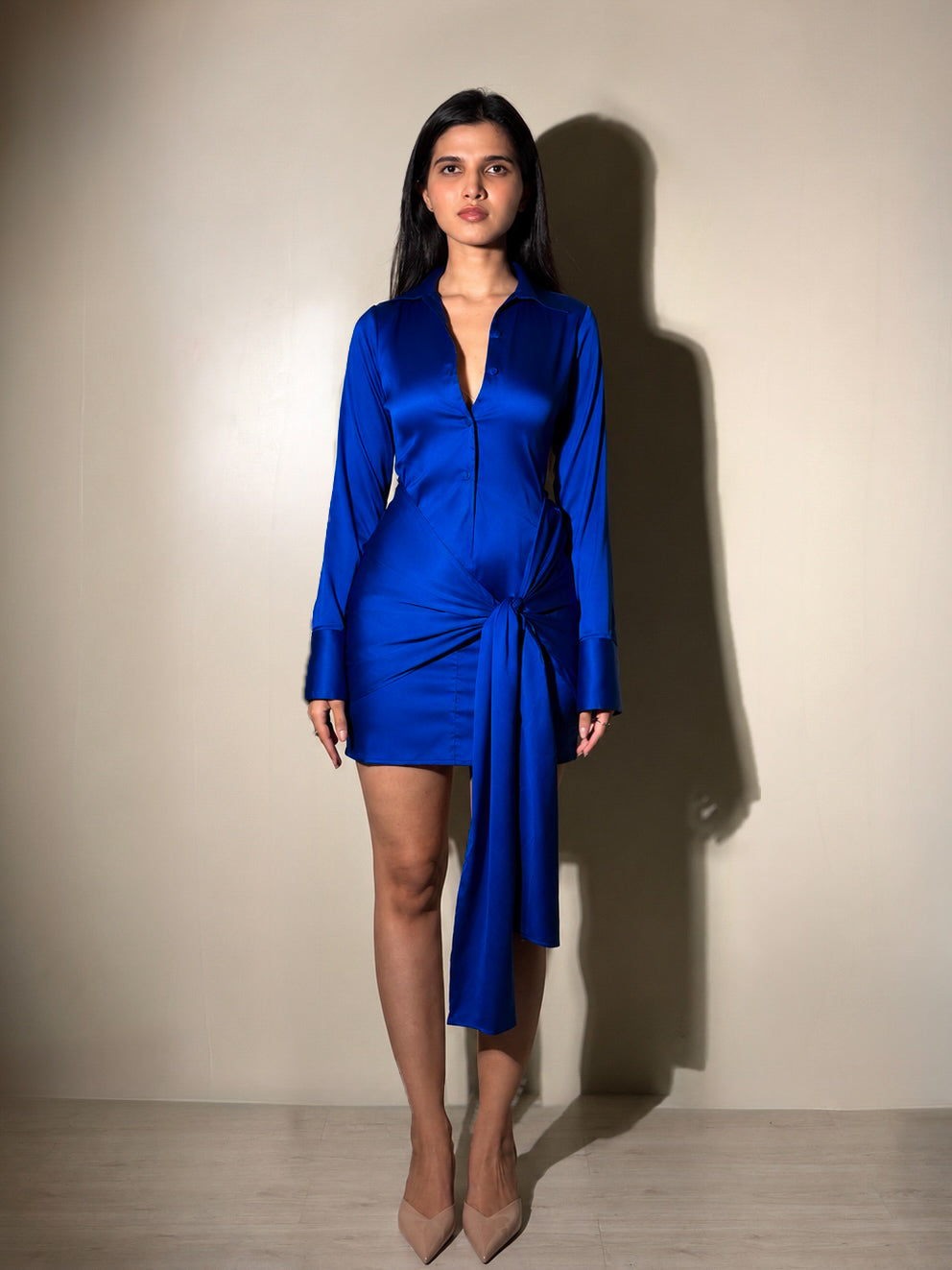 The Indigo Shirt Satin Dress