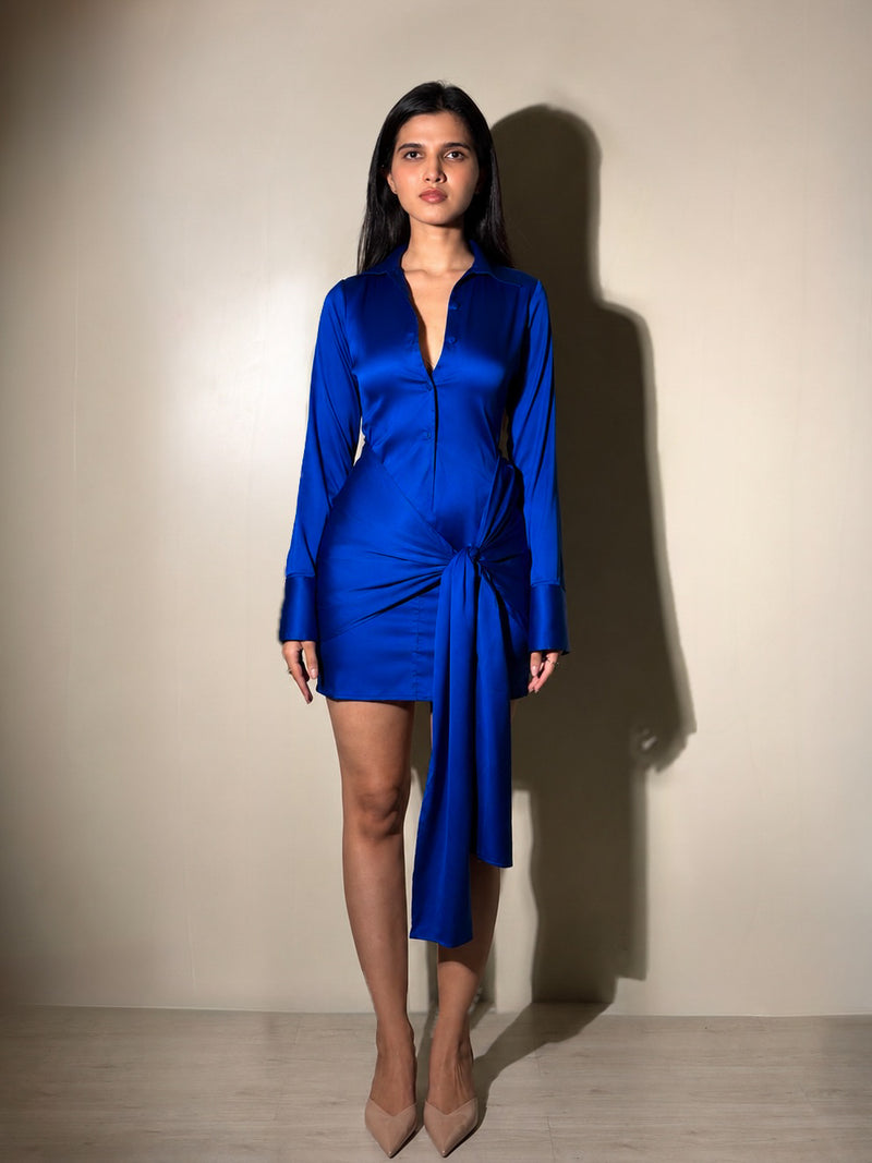 The Indigo Shirt Satin Dress