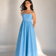 The Amara Minimal Linen Sundress - Sky Blue