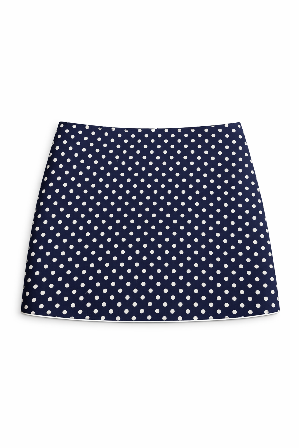 The Pretty Polka Mini Skirt - in Midnight Navy