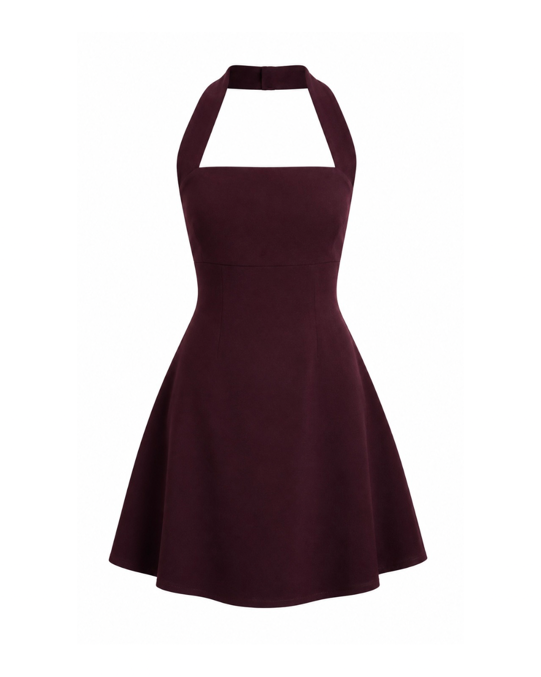 The Miara Halter Mini Dress - Plum