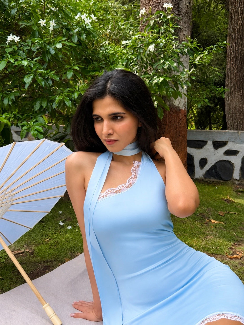 The Bloom Satin Mini - Powder Blue
