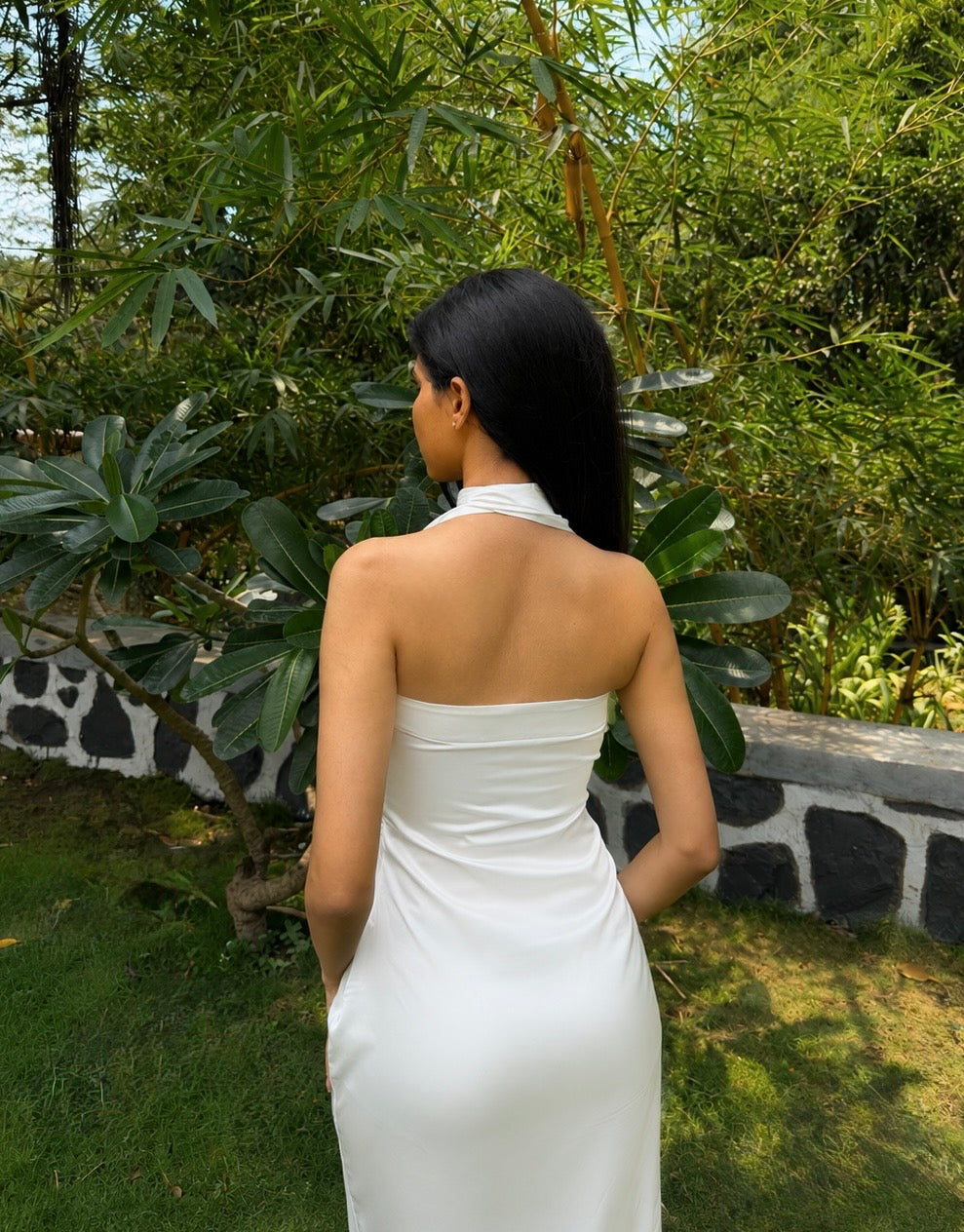 The Bloom Satin Mini - Pearl White