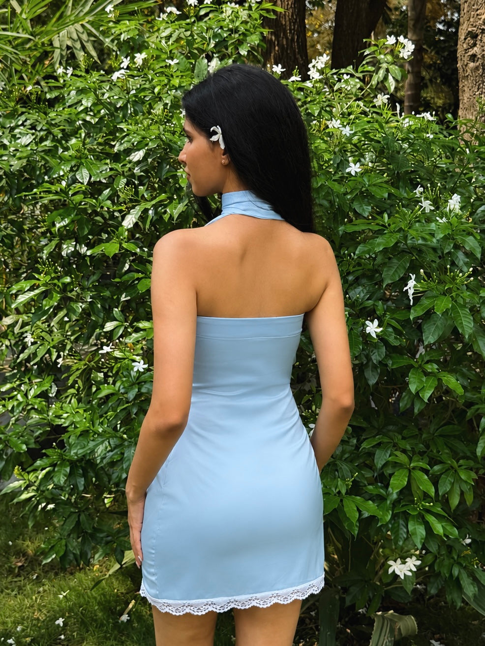 The Bloom Satin Mini - Powder Blue