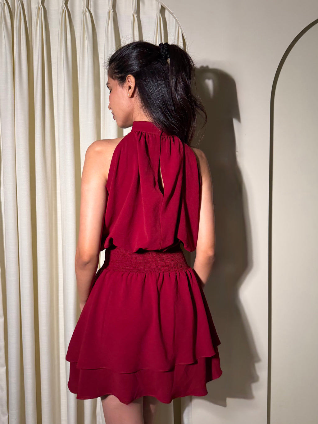 The Mona Dress in Cherry Red