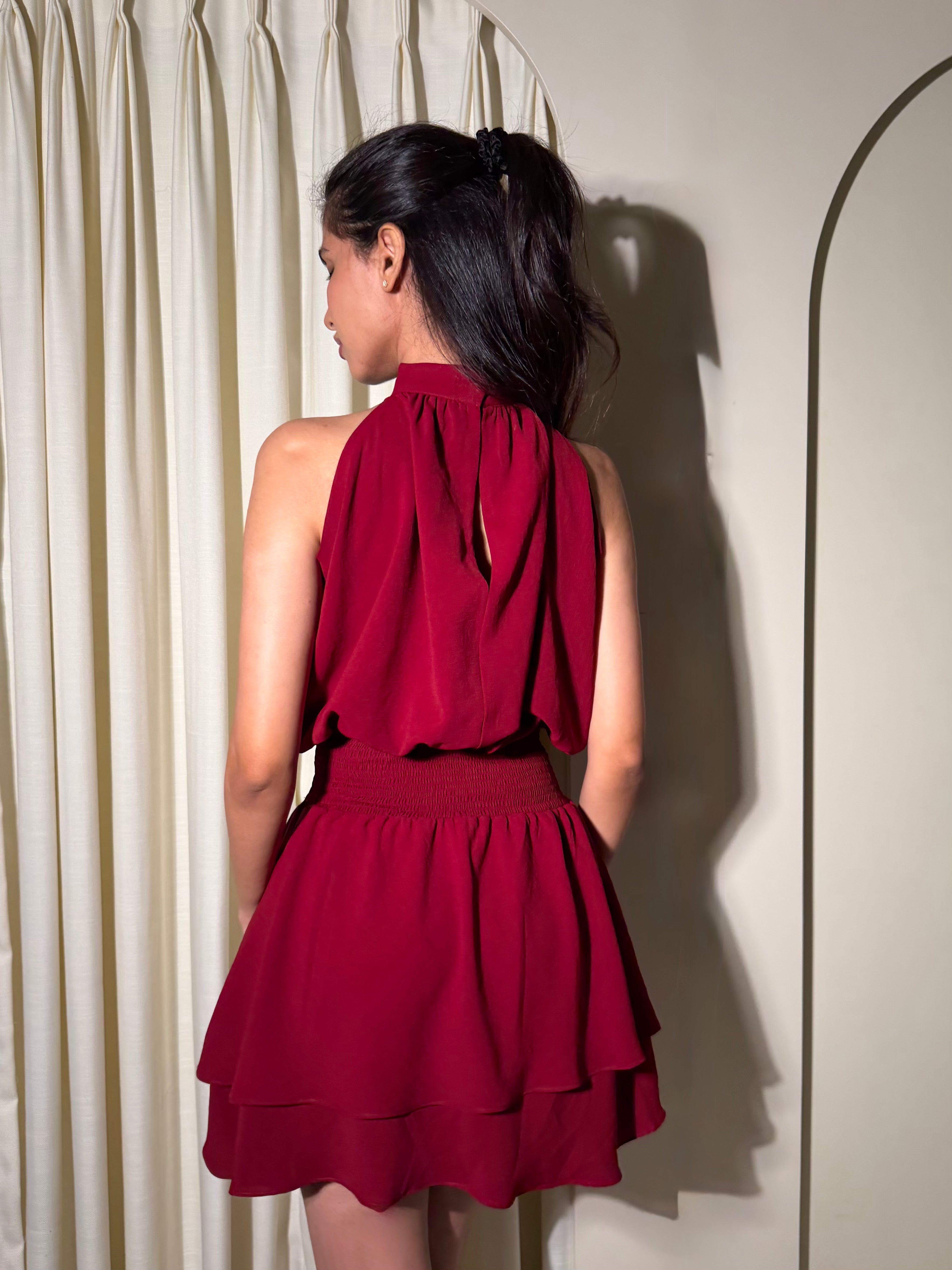 The Mona Dress in Cherry Red