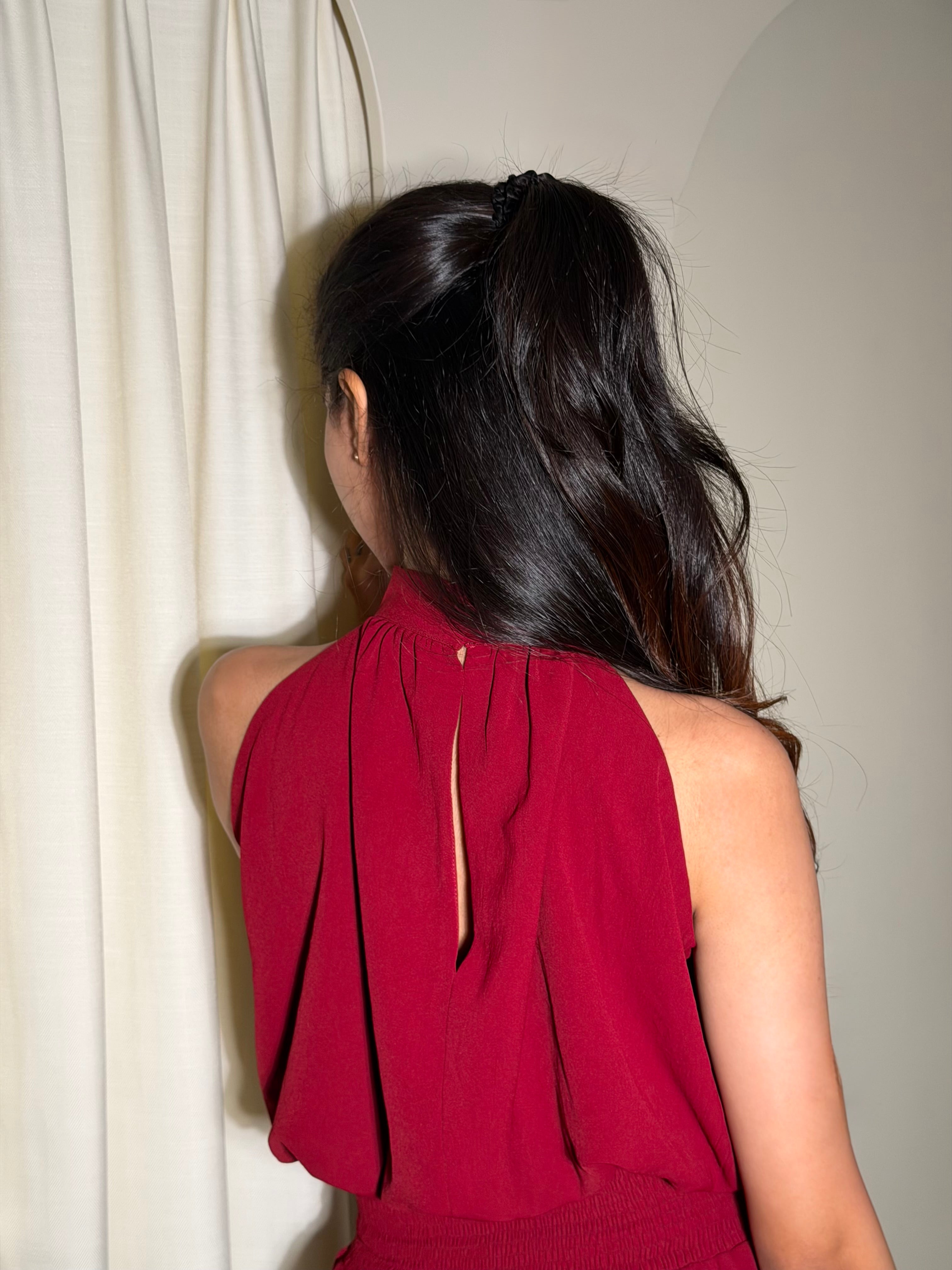 The Mona Dress in Cherry Red