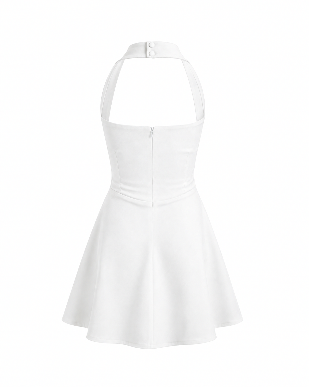 The Miara Halter Mini Dress - Pure White