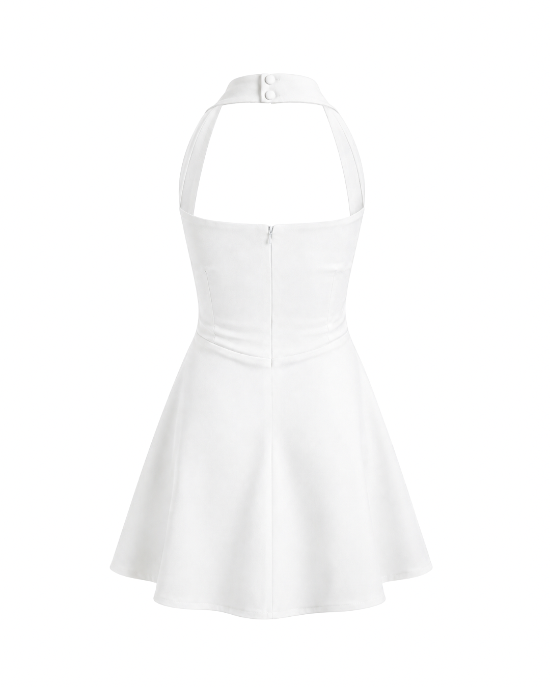 The Miara Halter Mini Dress - Pure White