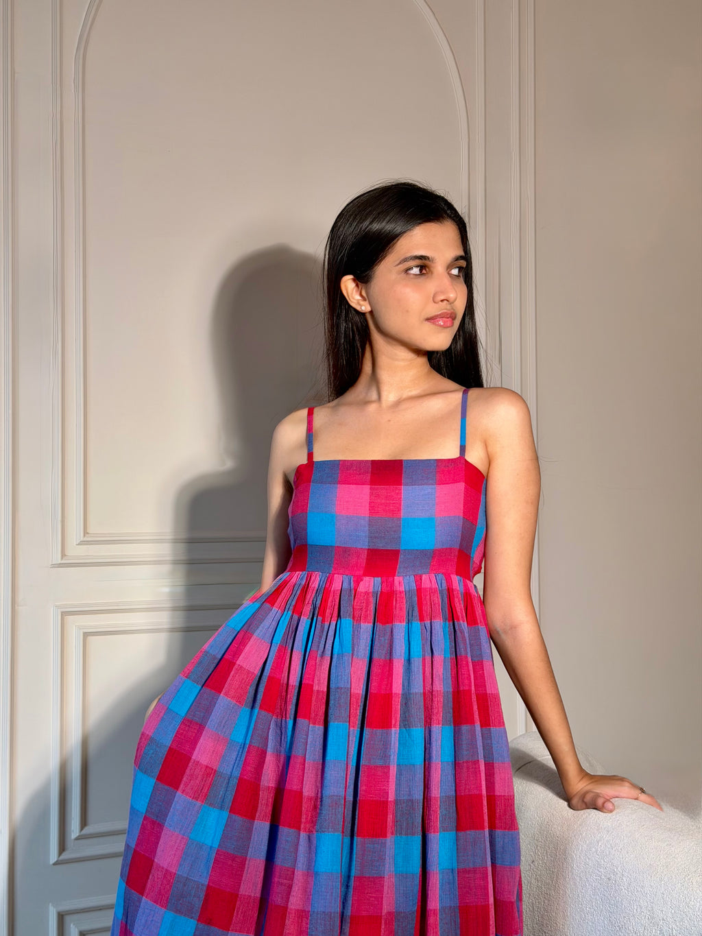 The Meher Madras Maxi - Berry Blue