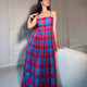 The Meher Madras Maxi - Berry Blue