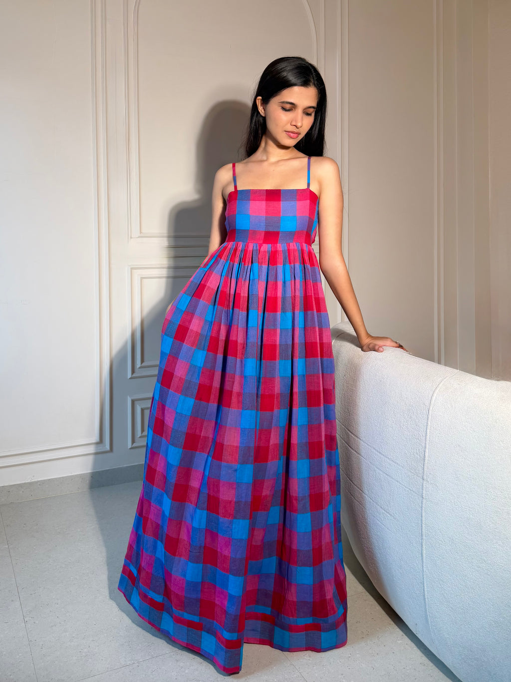 The Meher Madras Maxi - Berry Blue
