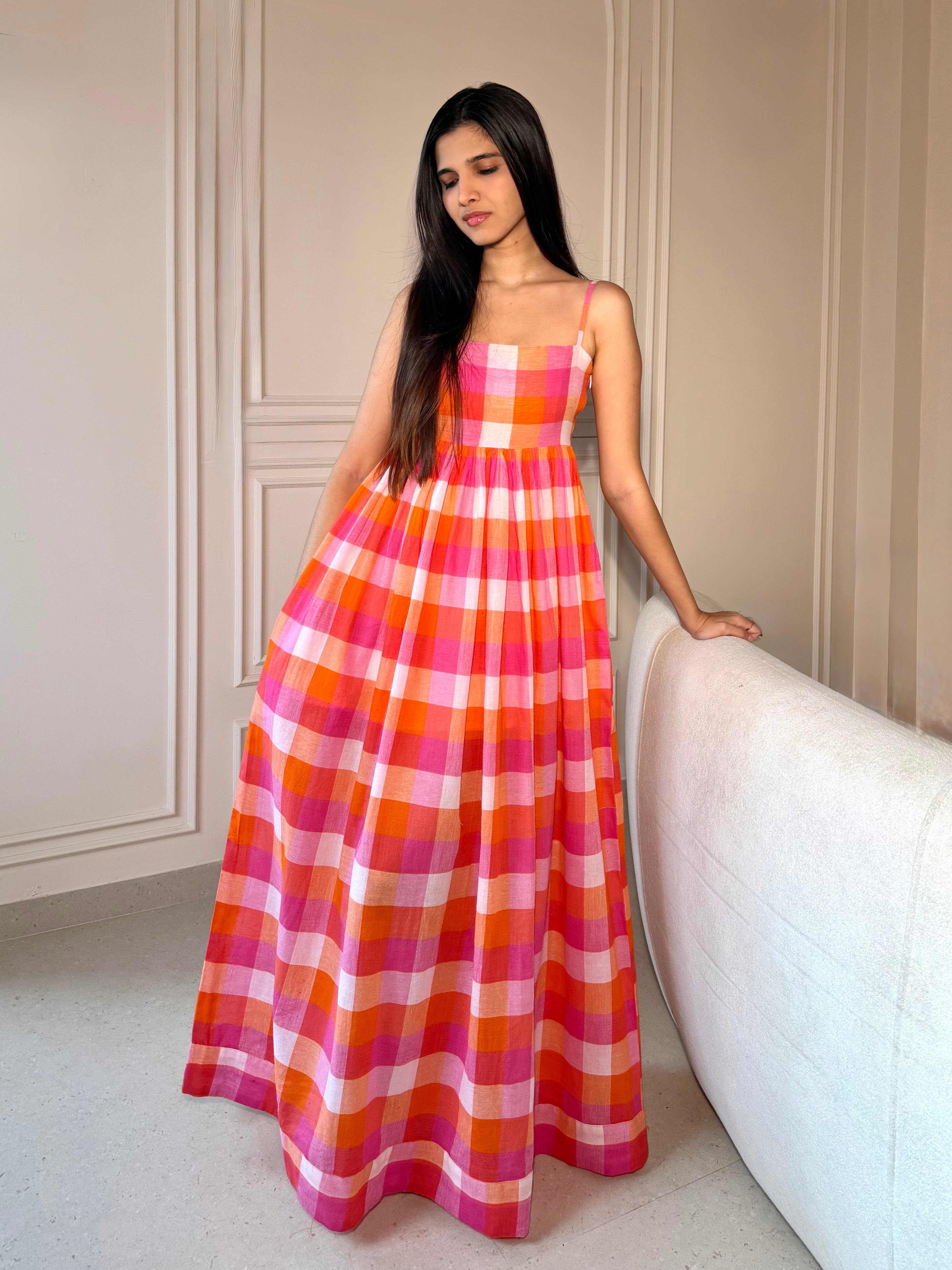 The Meher Madras Maxi - Sunset Sorbet