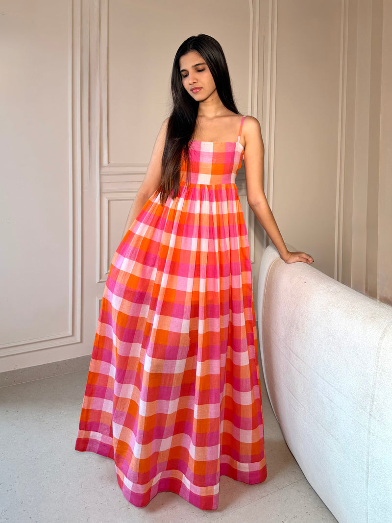 The Meher Madras Maxi - Sunset Sorbet