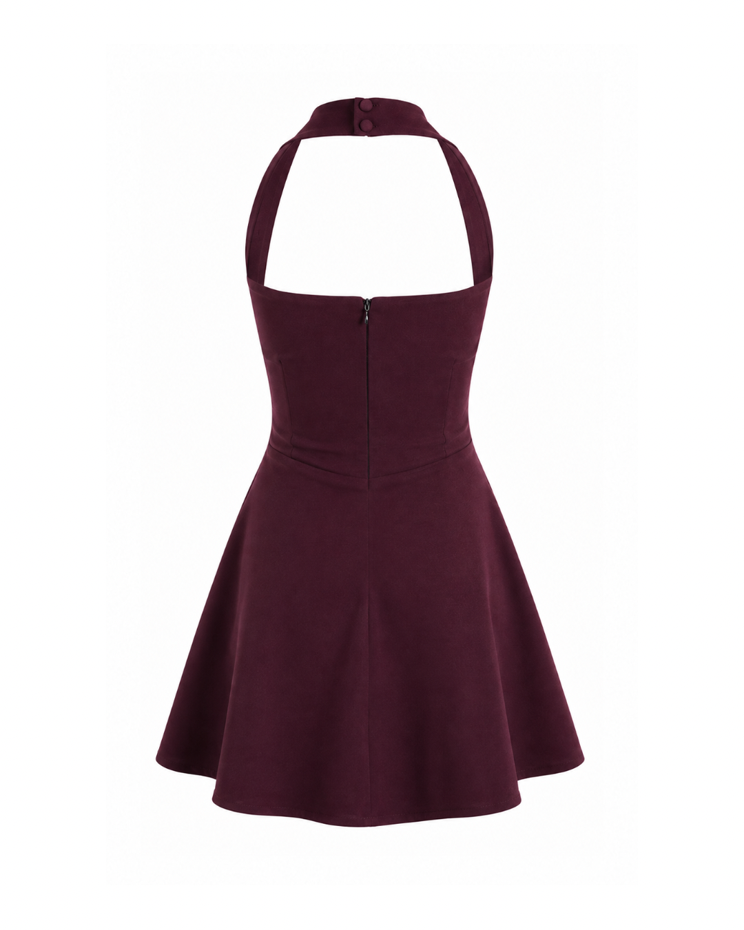 The Miara Halter Mini Dress - Plum