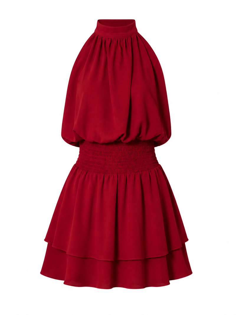 The Mona Dress in Cherry Red
