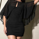 Sia Cape Dress in Deep Black