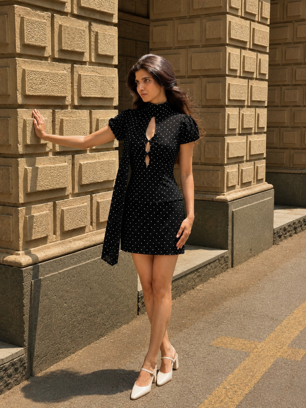 The Sabrina Polka Set with Scarf