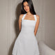 The Miara Halter Mini Dress - Pure White