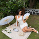 The Bloom Satin Mini - Pearl White