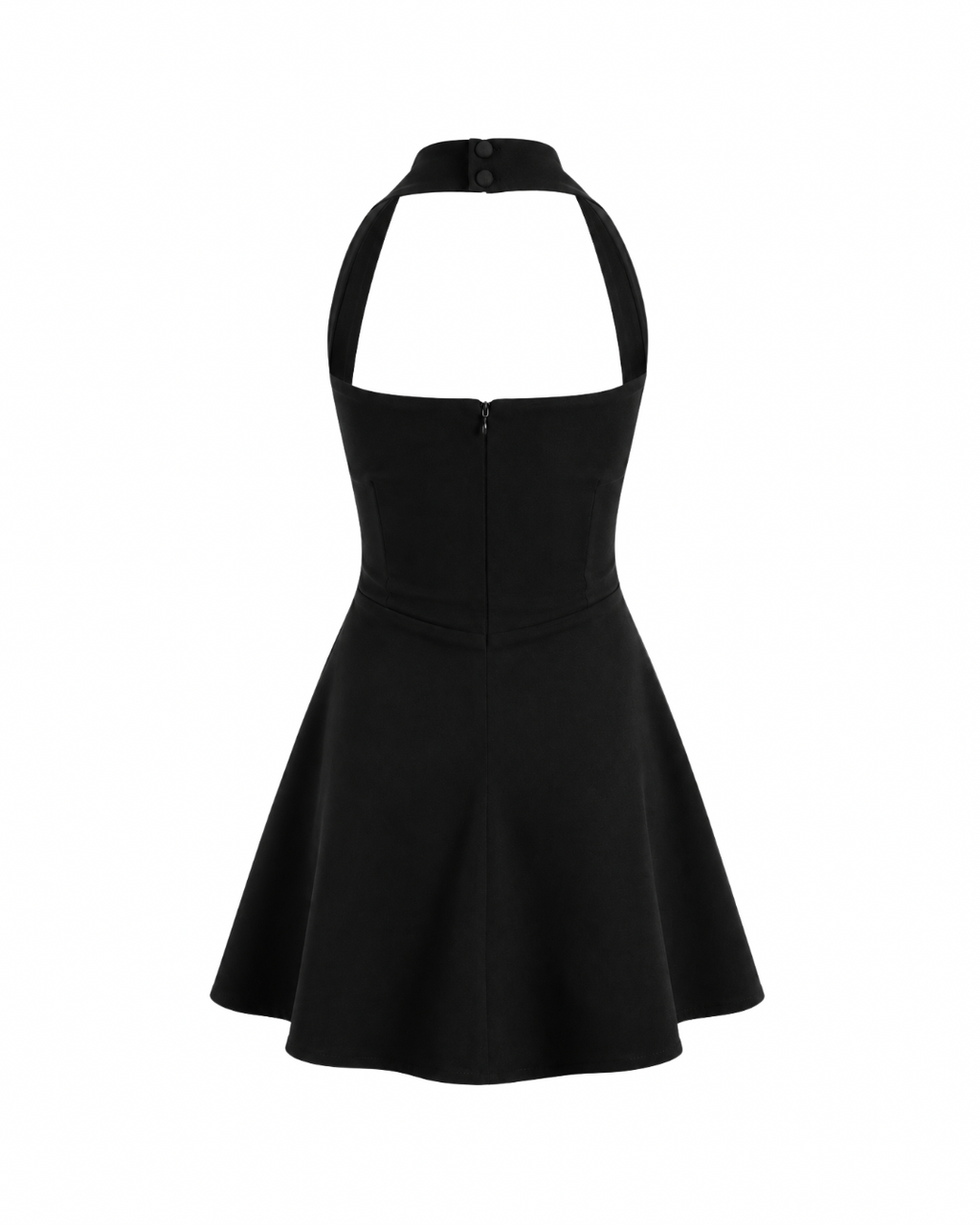 The Miara Halter Mini Dress - Deep Black