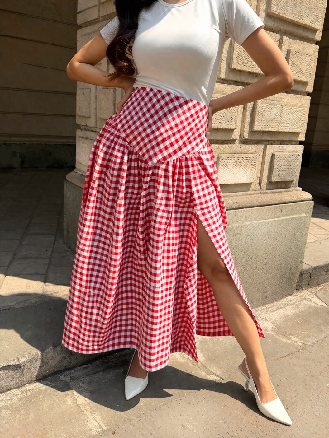 The Gigi Skirt in Statement Red