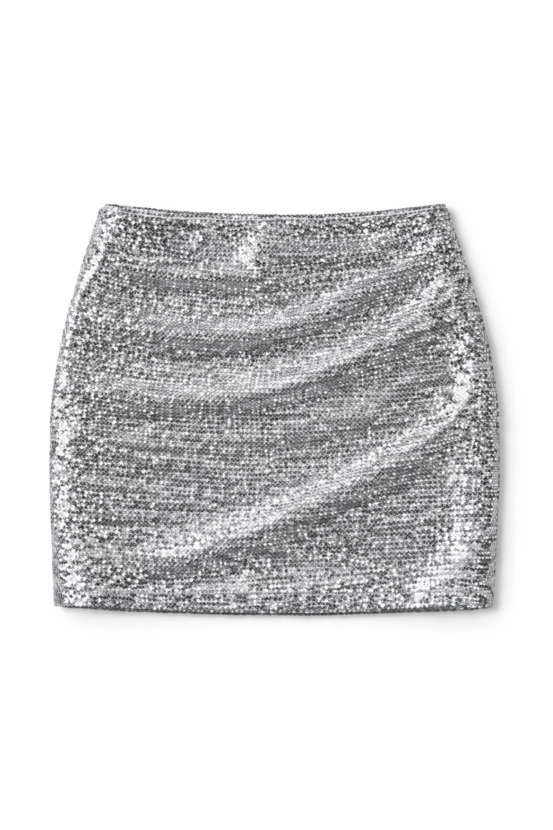 Silver Sequin Skirt