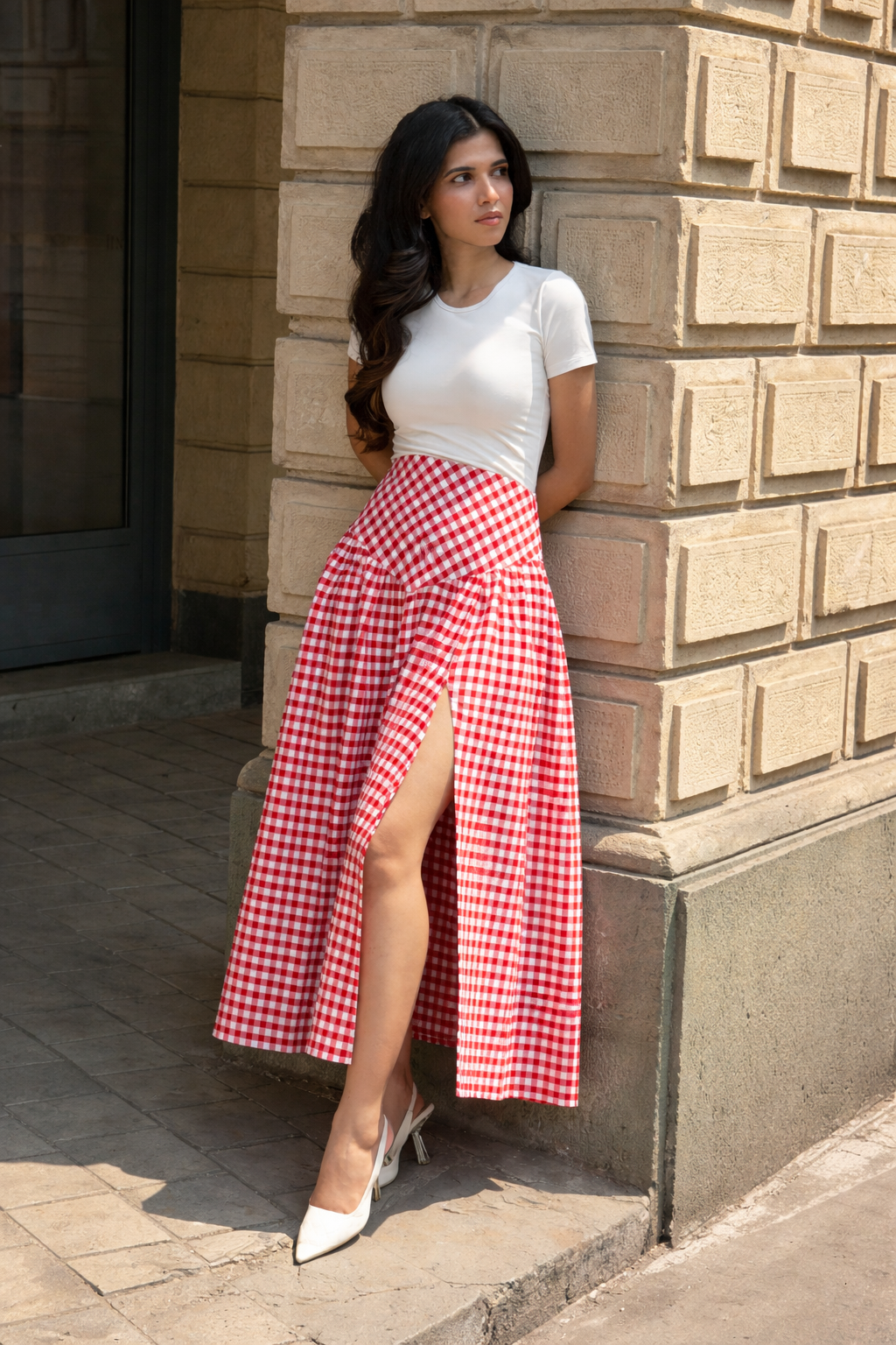 The Gigi Skirt in Statement Red