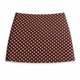 The Pretty Polka Mini Skirt - in Espresso Brown