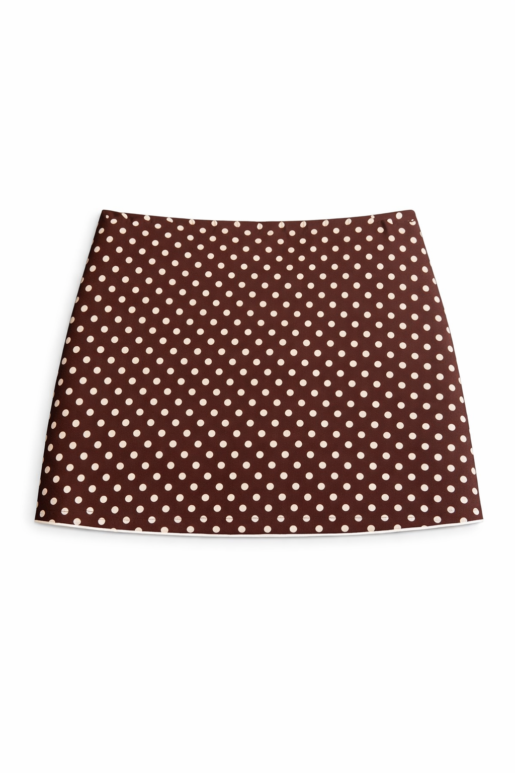 The Pretty Polka Mini Skirt - in Espresso Brown
