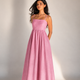The Amara Minimal Linen Sundress - Blush Pink