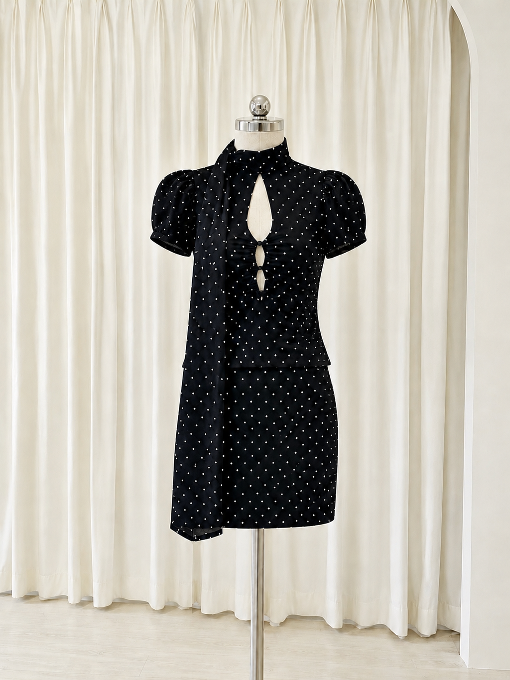The Sabrina Polka Set with Scarf