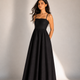 The Amara Minimal Linen Sundress - Black