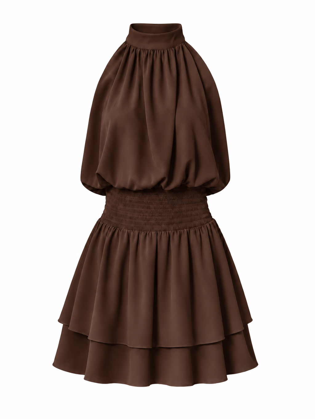 The Mona Dress in Mocha Brown