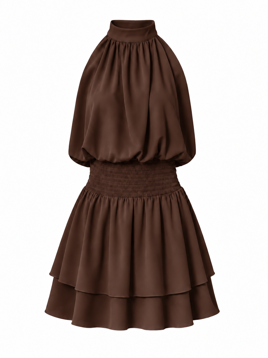 The Mona Dress in Mocha Brown