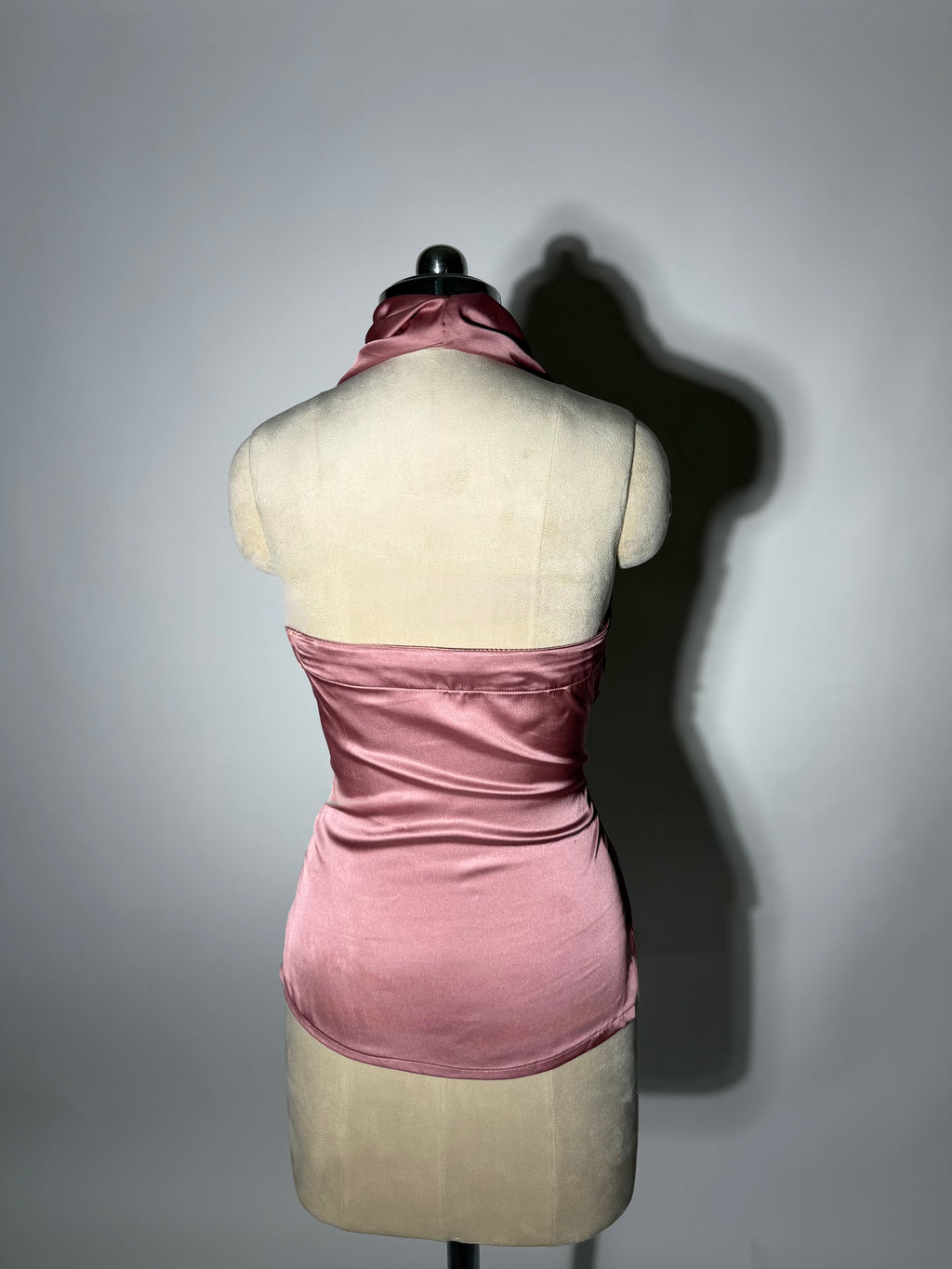 Your Go-To Glow Top - Satin Top with a Scarf - in Blush Pink