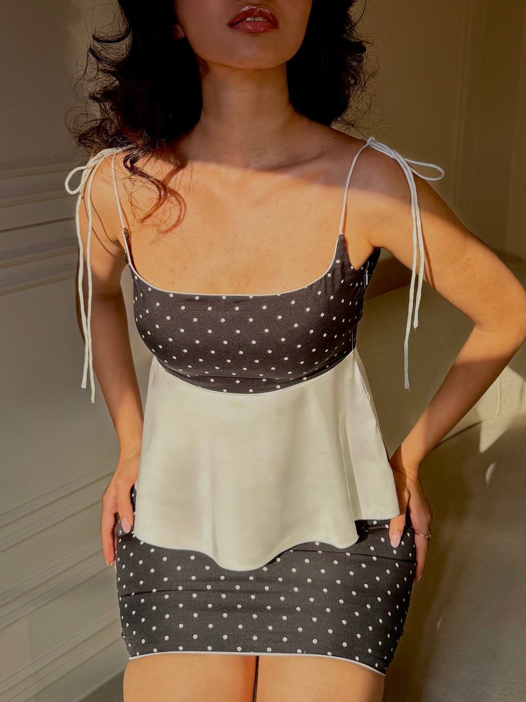 The Pretty Peplum Top - in Pitch Black