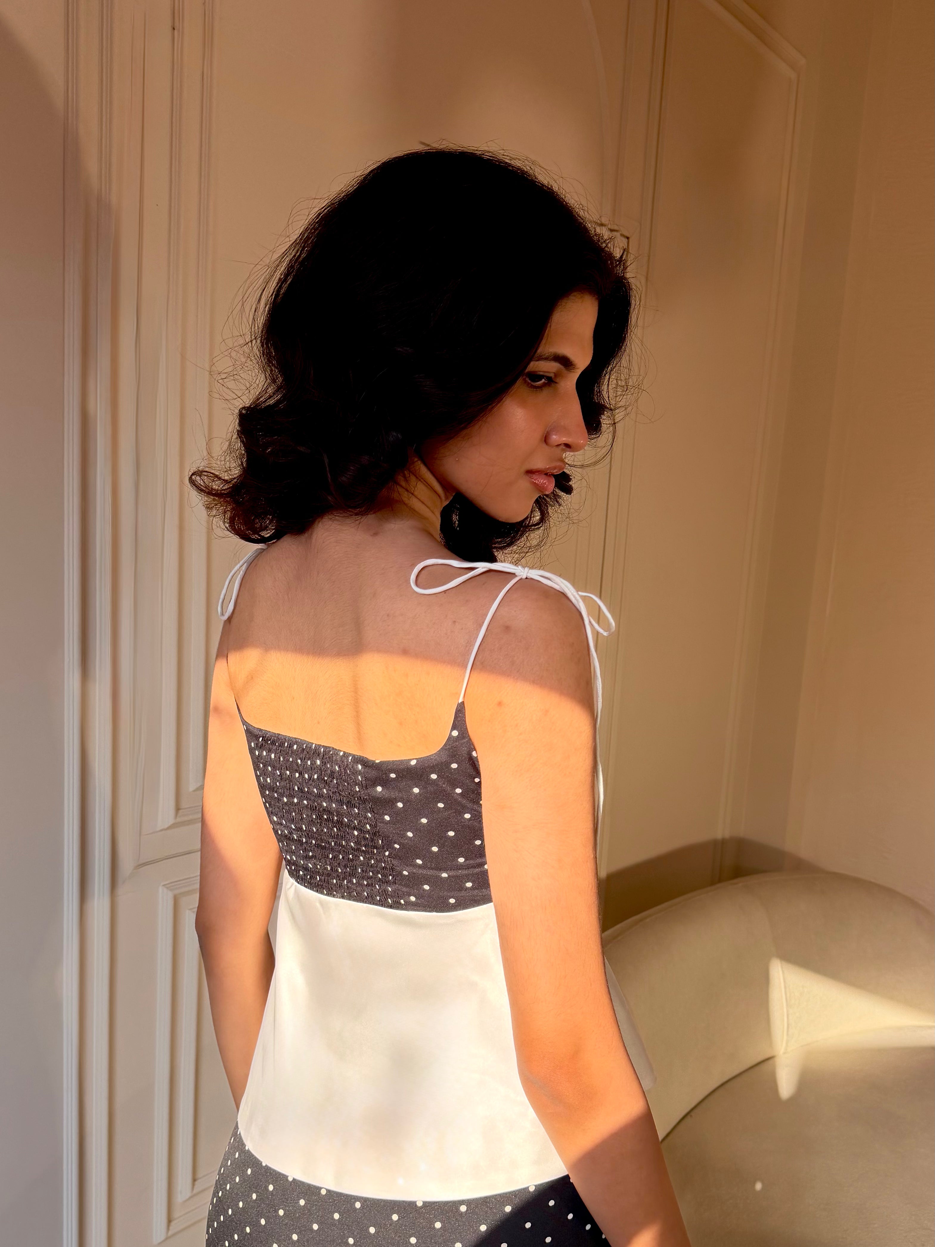 The Pretty Peplum Top - in Pitch Black