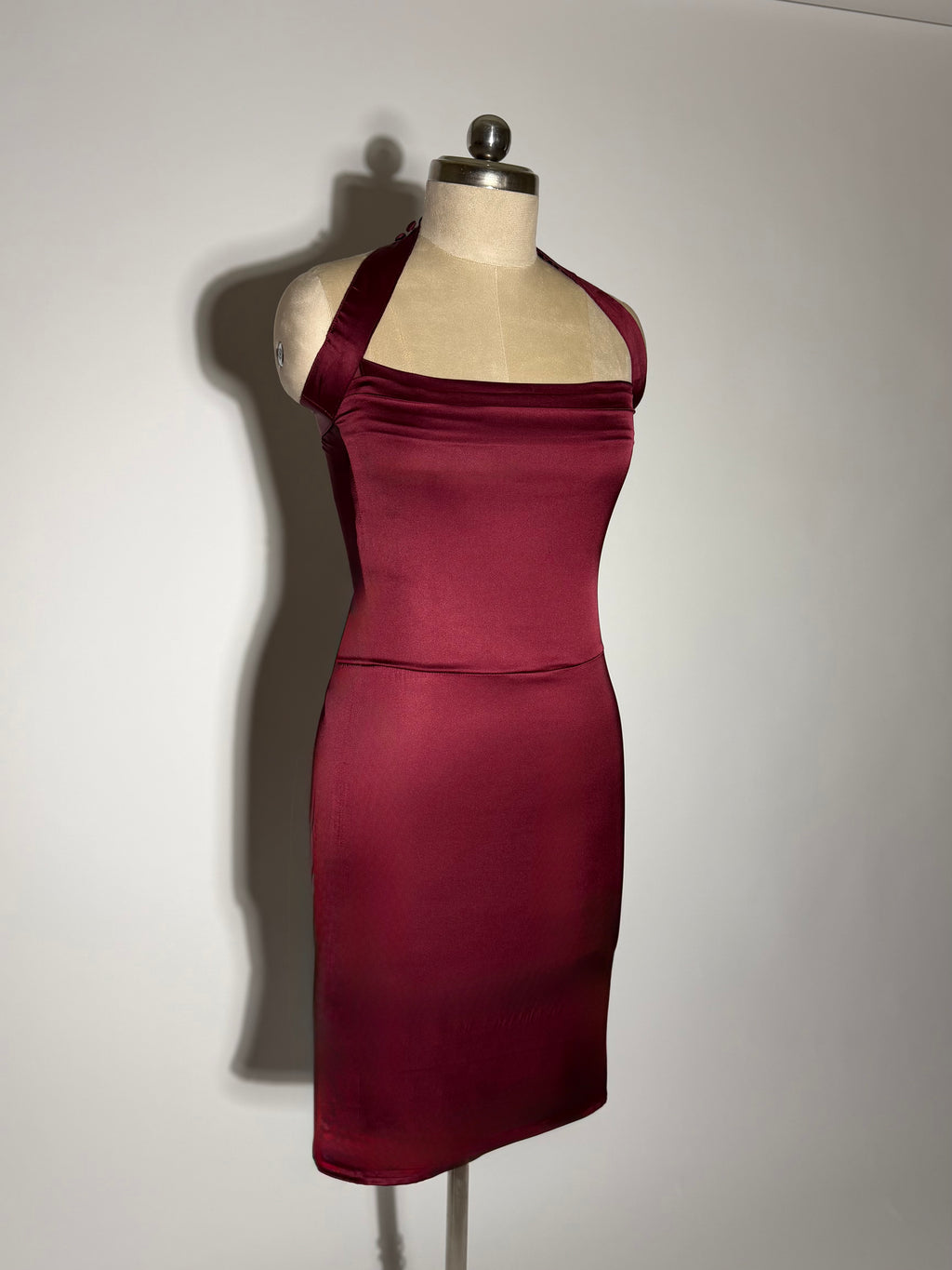 The AM to PM Luxe Satin Dress - in Wine Red
