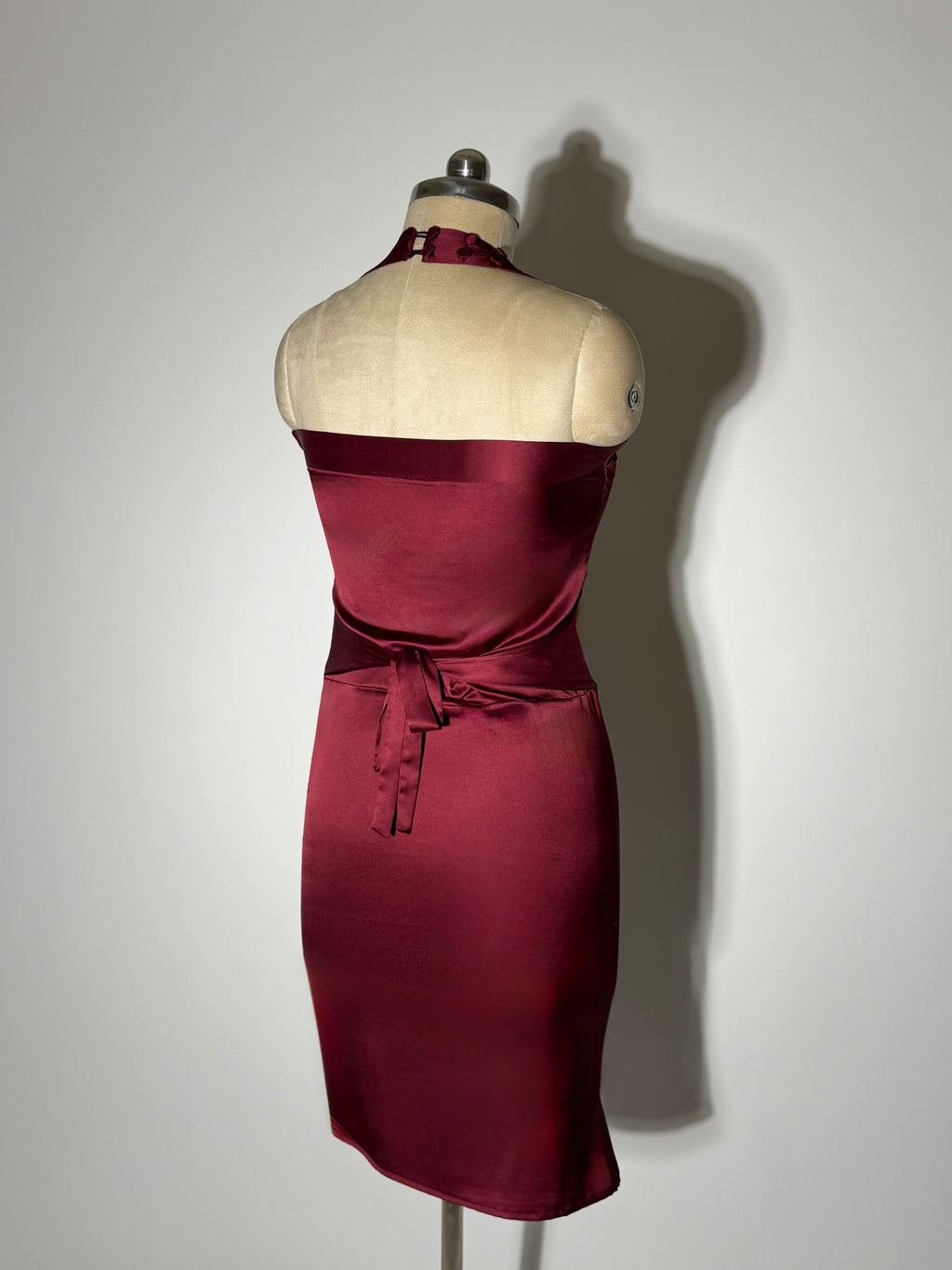 The AM to PM Luxe Satin Dress - in Wine Red