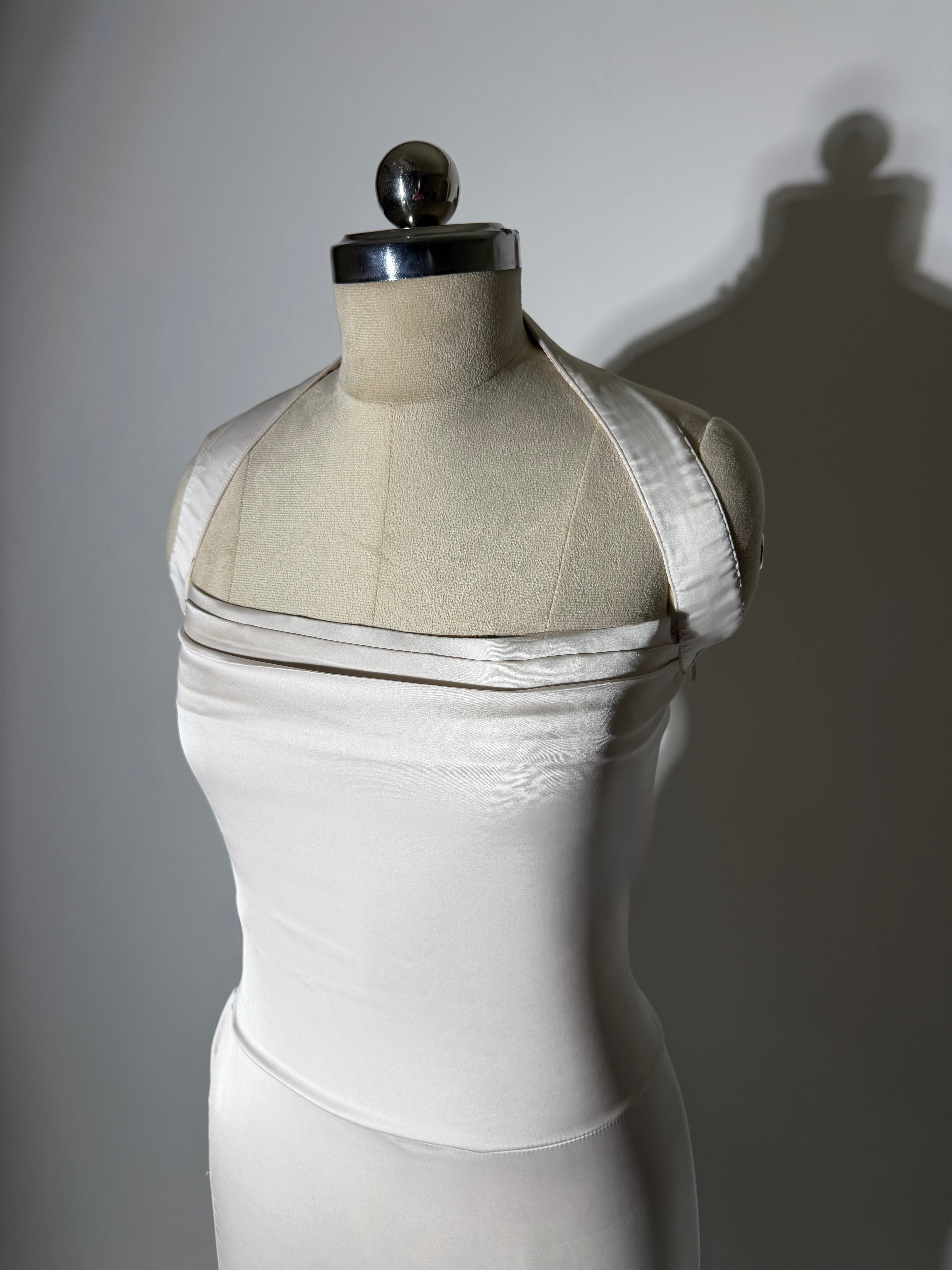 The AM to PM Luxe Satin Dress - in Pearl White