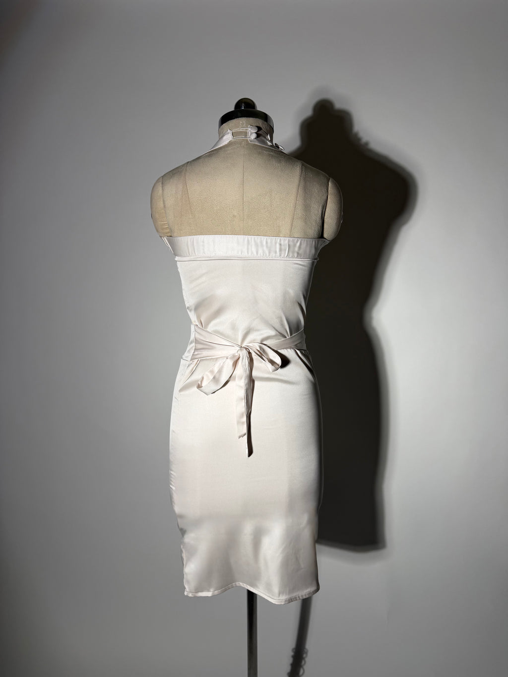 The AM to PM Luxe Satin Dress - in Pearl White