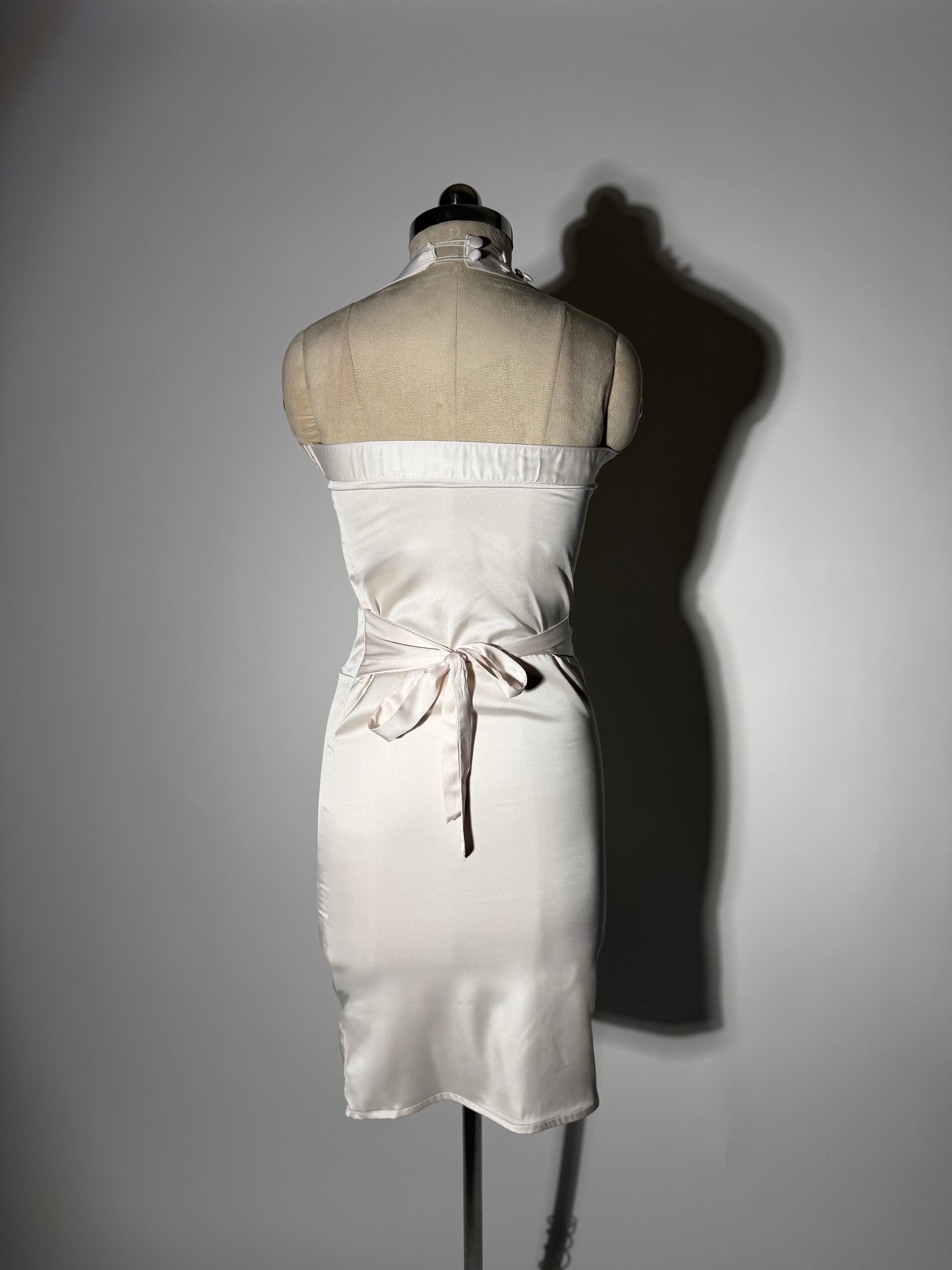 The AM to PM Luxe Satin Dress - in Pearl White