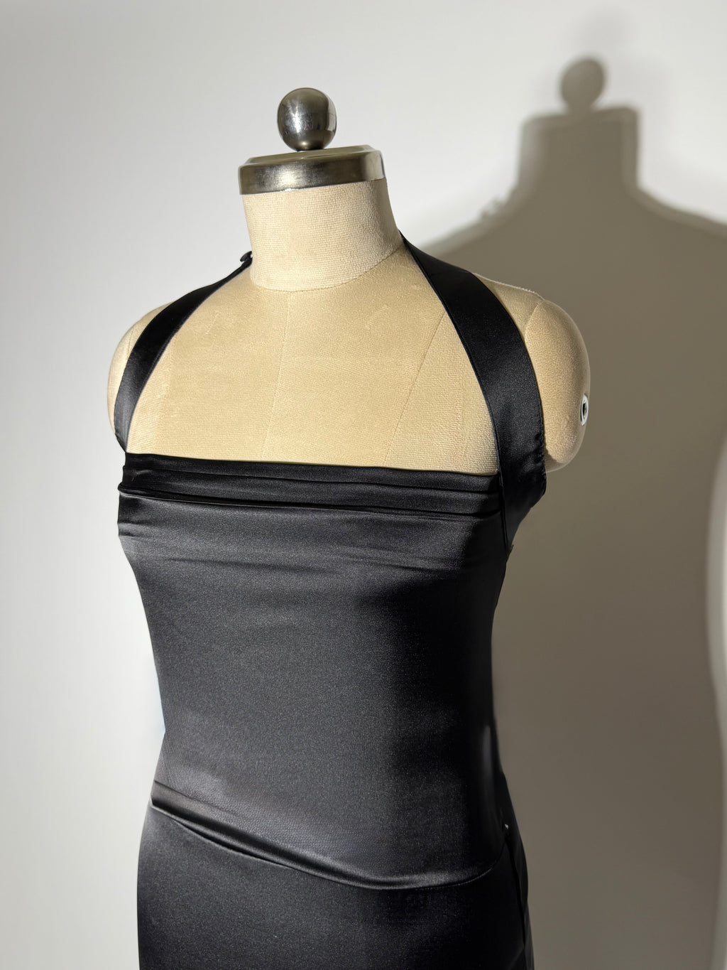 The AM to PM Luxe Satin Dress - in Midnight Black