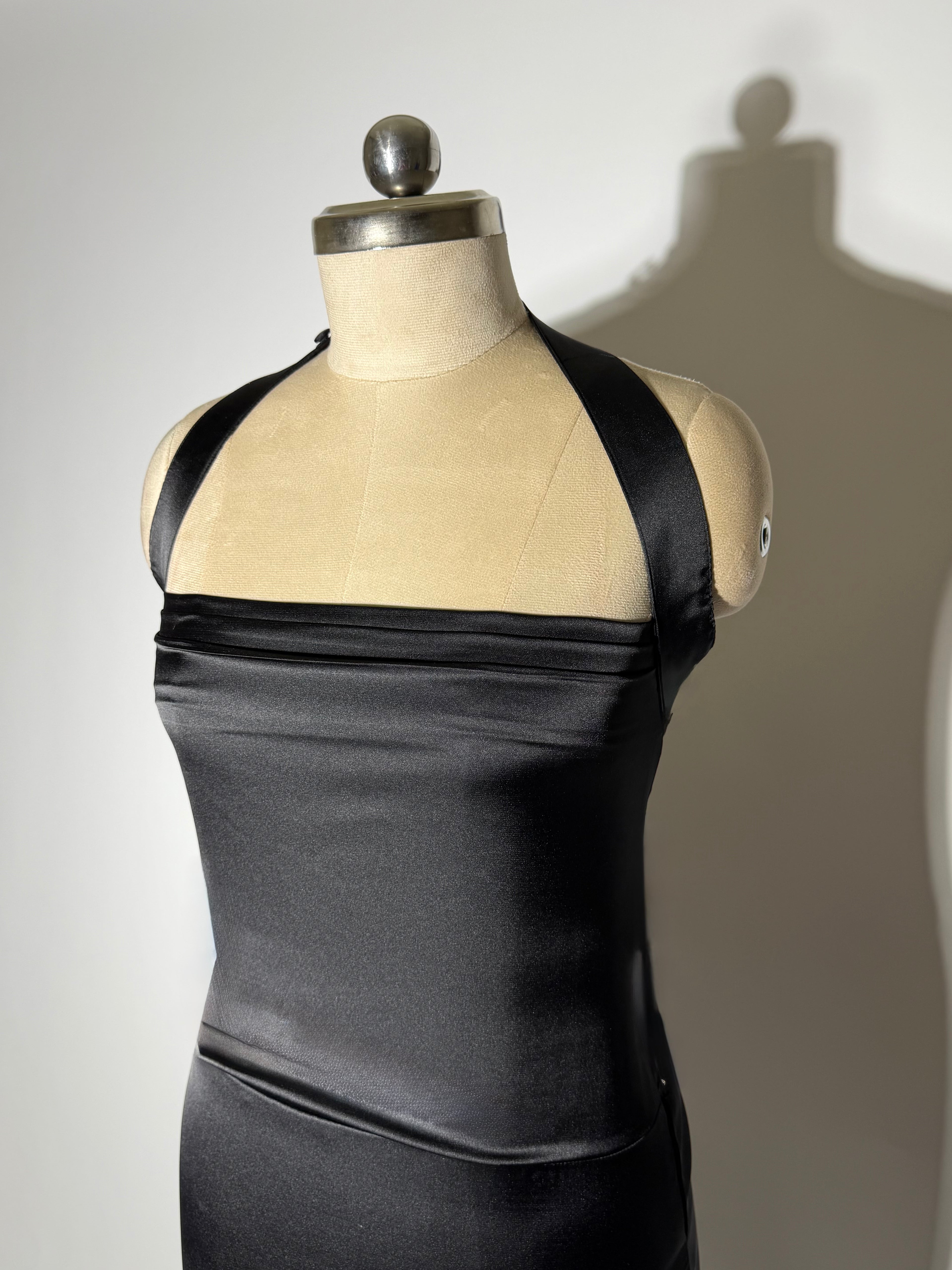 The AM to PM Luxe Satin Dress - in Midnight Black