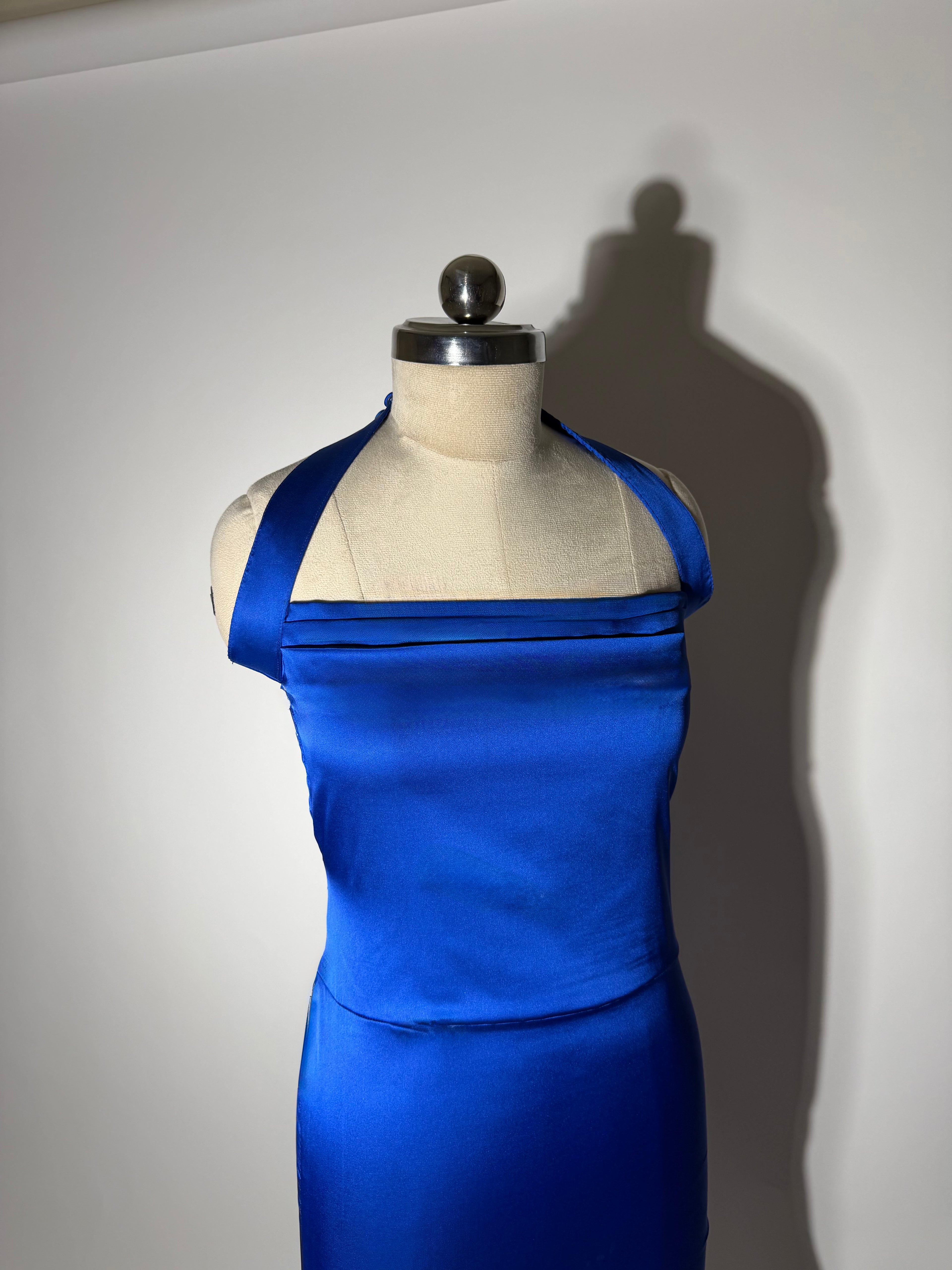 The AM to PM Luxe Satin Dress - in Royal Blue
