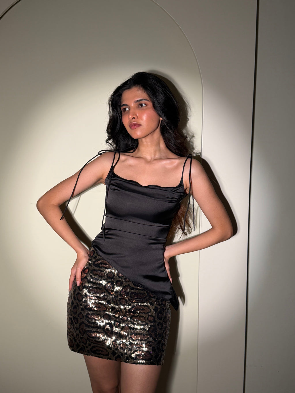 Leopard Sequin Skirt